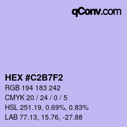 Color code: HEX #C2B7F2 | qconv.com