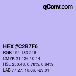 カラーコード: HEX #C2B7F6 | qconv.com