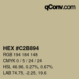 Color code: HEX #C2B894 | qconv.com