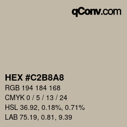 Color code: HEX #C2B8A8 | qconv.com