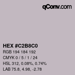 Farbcode: HEX #C2B8C0 | qconv.com