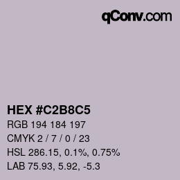 Farbcode: HEX #C2B8C5 | qconv.com