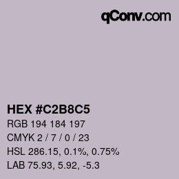 Color code: HEX #C2B8C5 | qconv.com