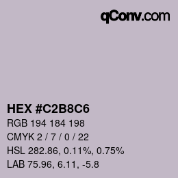 Color code: HEX #C2B8C6 | qconv.com