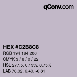 カラーコード: HEX #C2B8C8 | qconv.com