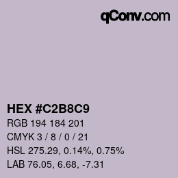 カラーコード: HEX #C2B8C9 | qconv.com