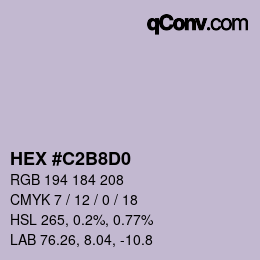 Color code: HEX #C2B8D0 | qconv.com