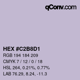 Color code: HEX #C2B8D1 | qconv.com