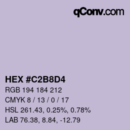 Color code: HEX #C2B8D4 | qconv.com