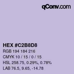 Color code: HEX #C2B8D8 | qconv.com
