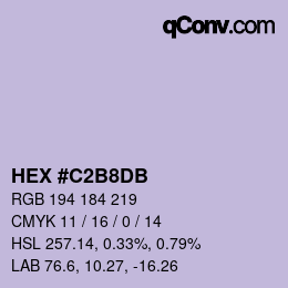 カラーコード: HEX #C2B8DB | qconv.com