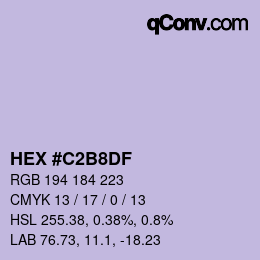 Color code: HEX #C2B8DF | qconv.com