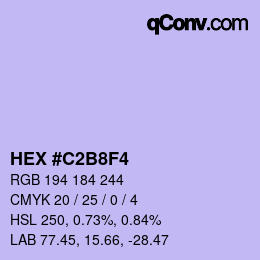 カラーコード: HEX #C2B8F4 | qconv.com