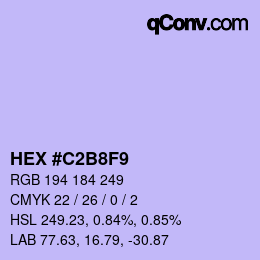 カラーコード: HEX #C2B8F9 | qconv.com