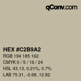 カラーコード: HEX #C2B9A2 | qconv.com