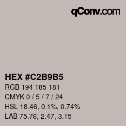 Color code: HEX #C2B9B5 | qconv.com