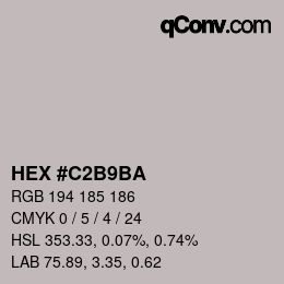 Color code: HEX #C2B9BA | qconv.com