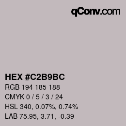 Color code: HEX #C2B9BC | qconv.com