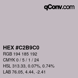 カラーコード: HEX #C2B9C0 | qconv.com