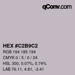 カラーコード: HEX #C2B9C2 | qconv.com