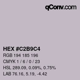 Color code: HEX #C2B9C4 | qconv.com