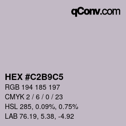 Color code: HEX #C2B9C5 | qconv.com