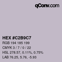 カラーコード: HEX #C2B9C7 | qconv.com