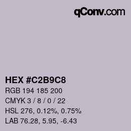 Color code: HEX #C2B9C8 | qconv.com