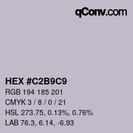 カラーコード: HEX #C2B9C9 | qconv.com