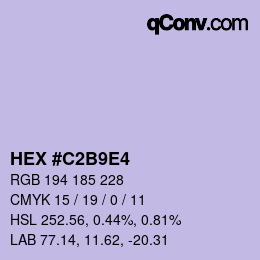 Color code: HEX #C2B9E4 | qconv.com