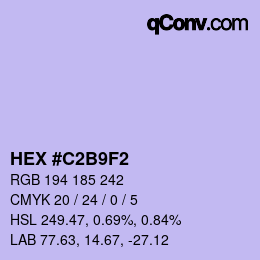 Color code: HEX #C2B9F2 | qconv.com