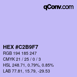 カラーコード: HEX #C2B9F7 | qconv.com