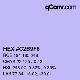 Color code: HEX #C2B9F8 | qconv.com