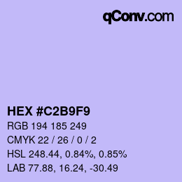 カラーコード: HEX #C2B9F9 | qconv.com