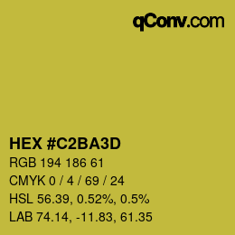 颜色代码: HEX #C2BA3D | qconv.com