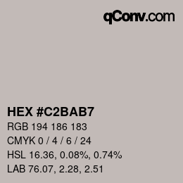 Color code: HEX #C2BAB7 | qconv.com