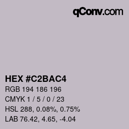 Color code: HEX #C2BAC4 | qconv.com