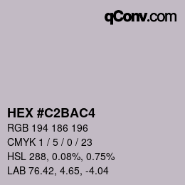 カラーコード: HEX #C2BAC4 | qconv.com