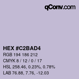 Color code: HEX #C2BAD4 | qconv.com