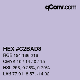 颜色代码: HEX #C2BAD8 | qconv.com