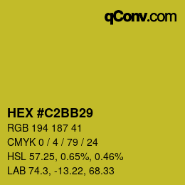 颜色代码: HEX #C2BB29 | qconv.com