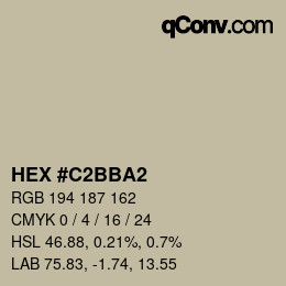 Color code: HEX #C2BBA2 | qconv.com