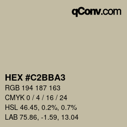 Color code: HEX #C2BBA3 | qconv.com