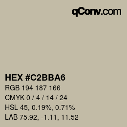 Color code: HEX #C2BBA6 | qconv.com