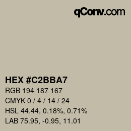 Color code: HEX #C2BBA7 | qconv.com