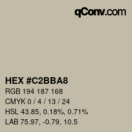 カラーコード: HEX #C2BBA8 | qconv.com