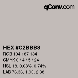 Color code: HEX #C2BBB8 | qconv.com