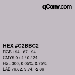 カラーコード: HEX #C2BBC2 | qconv.com