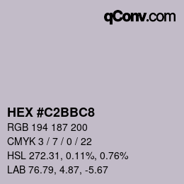 カラーコード: HEX #C2BBC8 | qconv.com