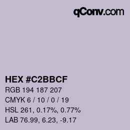 Color code: HEX #C2BBCF | qconv.com